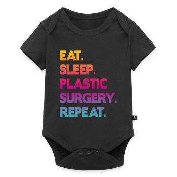 eat sleep plastic surgery repeat - Baby Premium Kurzarmbody - Schwarz - Vorne