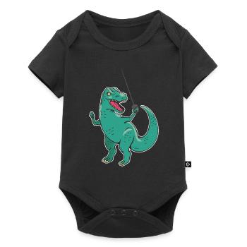 Funny dinosaur fencing humor for a Trex - Baby Premium short-sleeve bodysuit - black - Front