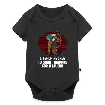 Bogenschütze Bogensport Pfeil Bogen Bogenschießen - Baby Premium Kurzarmbody - Schwarz - Vorne