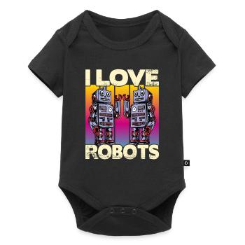 I love Robots - Baby Premium short-sleeve bodysuit - black - Front