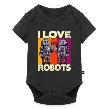 I love Robots - Baby Premium short-sleeve bodysuit - black - Front