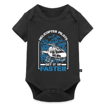 Helicopter Helicopter Pilot Heli - Baby Premium short-sleeve bodysuit - black - Front