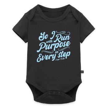 Courir avec un but Aimer la course de fond - Body à manches courtes Premium Bébé - noir - Devant