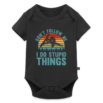 Ne me suivez pas, je fais des choses stupides pour - Body à manches courtes Premium Bébé - noir - Devant