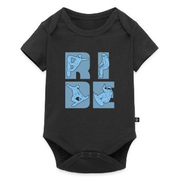 Balade en snowboard pour snowboarders - Body à manches courtes Premium Bébé - noir - Devant