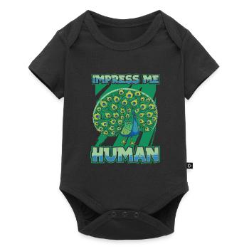 Peacock Bird - Baby Premium short-sleeve bodysuit - black - Front
