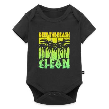 Gardez la plage propre - Body à manches courtes Premium Bébé - noir - Devant