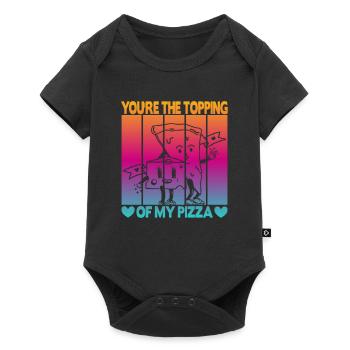 Valentinstag Pizza Partner Liebe - Baby Premium Kurzarmbody - Schwarz - Vorne