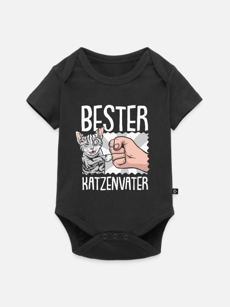 Katze Mietzekatze Hauskatze - Baby Premium Kurzarmbody - Schwarz
