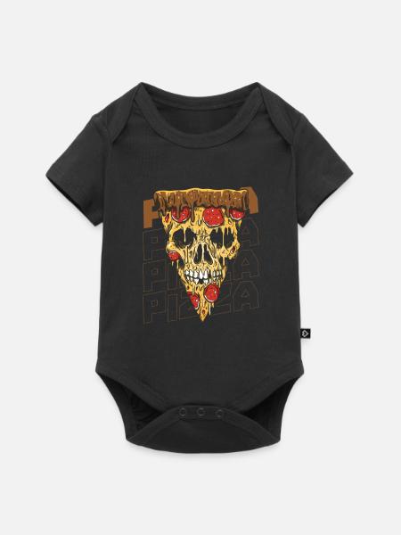 Pizza - Premium babyrompertje met korte mouwen - zwart