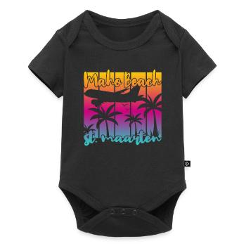 Maho Beach St. Maarten - Baby Premium Kurzarmbody - Schwarz - Vorne