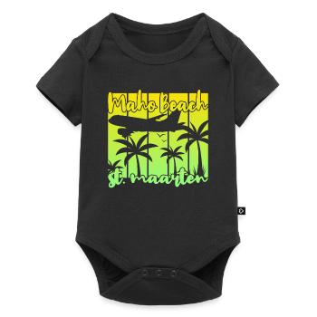 Maho Beach St. Maarten - Baby Premium Kurzarmbody - Schwarz - Vorne