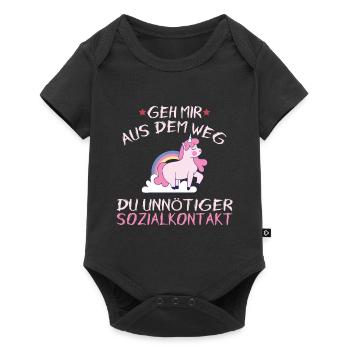 Geh mir aus dem weg du unnötiger Sozialkontakt - Baby Premium Kurzarmbody - Schwarz - Vorne