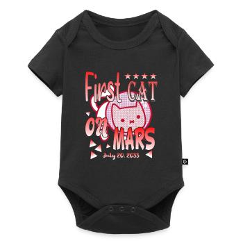 Premier chat sur Mars - Body à manches courtes Premium Bébé - noir - Devant