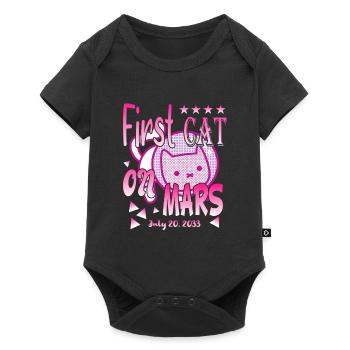 Premier chat sur Mars - Body à manches courtes Premium Bébé - noir - Devant