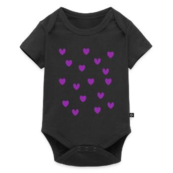 Purple Hearts - Baby Premium short-sleeve bodysuit - black - Front