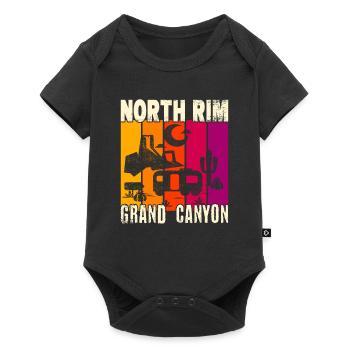 North Rim Grand Canyon Camping - Baby Premium short-sleeve bodysuit - black - Front