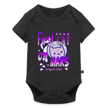 Premier chat sur Mars - Body à manches courtes Premium Bébé - noir - Devant