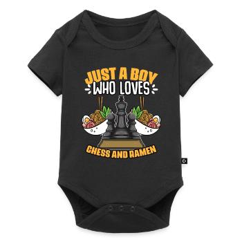 Just a boy who played funny chessboard games for - Baby Premium short-sleeve bodysuit - black - Front