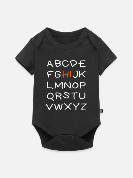 Hi Alphabet - Baby Premium Kurzarmbody - Schwarz