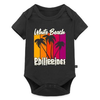 Vintage White Beach Philippines - Body à manches courtes Premium Bébé - noir - Devant