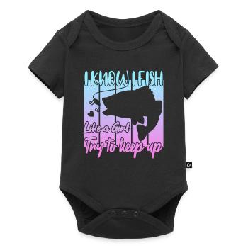 Je sais que je pêche comme une fille - Body à manches courtes Premium Bébé - noir - Devant