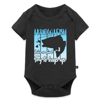 Je sais que je pêche comme une fille - Body à manches courtes Premium Bébé - noir - Devant
