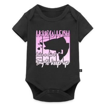 Je sais que je pêche comme une fille - Body à manches courtes Premium Bébé - noir - Devant
