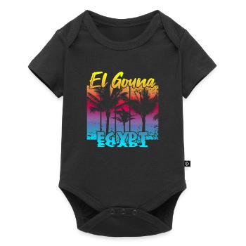 Vintage El Gouna Egypt Sonnenuntergang - Baby Premium Kurzarmbody - Schwarz - Vorne