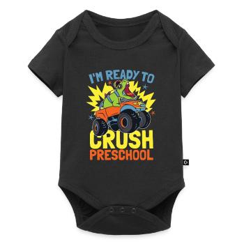 Ich Bin Bereit, Den Preschool Monster Truck Zu - Baby Premium Kurzarmbody - Schwarz - Vorne