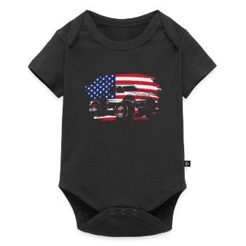 Monster Truck Patriotic Flag Truck Amateur - Body à manches courtes Premium Bébé - noir - Devant