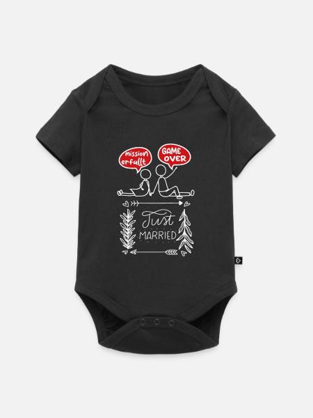lustige Hochzeit Polterabend Just Married - Baby Premium Kurzarmbody - Schwarz