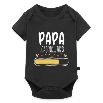 Papa 2023 is Loading - Baby Premium Kurzarmbody - Schwarz - Vorne