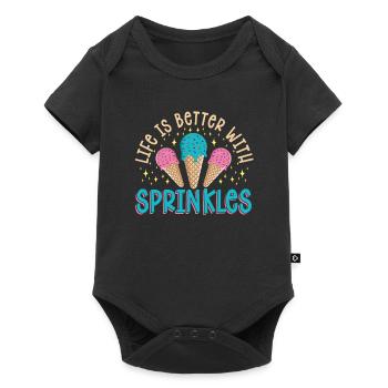Life Is Better With Sprinkles Ice Cream Lover - Baby Premium short-sleeve bodysuit - black - Front