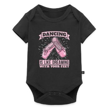 Danser, c’est comme rêver avec ses pieds ballerine - Body à manches courtes Premium Bébé - noir - Devant