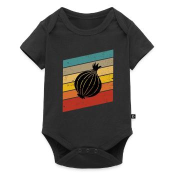 Onion Lover Retro Vegetables Vegan Gift idea - Baby Premium short-sleeve bodysuit - black - Front
