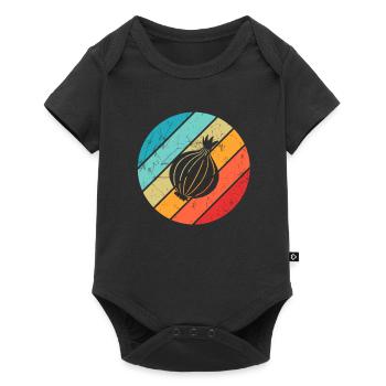 Onion Lover Retro Vegetables Vegan Gift idea - Baby Premium short-sleeve bodysuit - black - Front