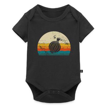 Onion Lover Retro Vegetables Vegan Gift idea - Baby Premium Kurzarmbody - Schwarz - Vorne
