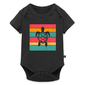 Turtle Retro Animal Sea Reptile Gift idea - Baby Premium short-sleeve bodysuit - black - Front