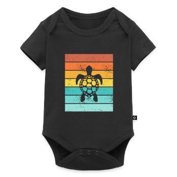 Turtle Retro Animal Sea Reptile Gift idea - Baby Premium short-sleeve bodysuit - black - Front