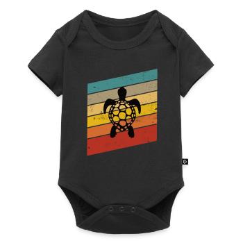Turtle Retro Animal Sea Reptile Gift idea - Baby Premium short-sleeve bodysuit - black - Front