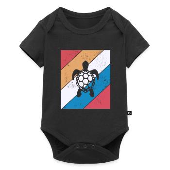 Turtle Retro Animal Sea Reptile Gift idea - Baby Premium short-sleeve bodysuit - black - Front