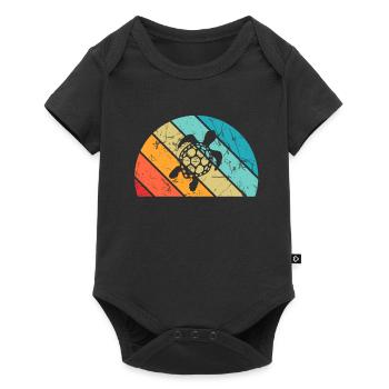 Turtle Retro Animal Sea Reptile Gift idea - Baby Premium short-sleeve bodysuit - black - Front