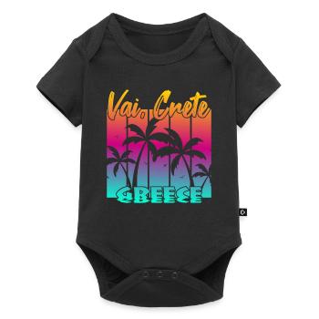 Vai Crète Grèce - Body à manches courtes Premium Bébé - noir - Devant