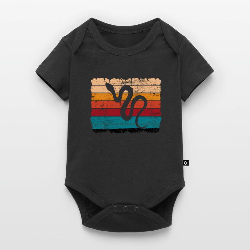 Snake Retro Reptile Python Idée cadeau Body à manches courtes Premium Bébé