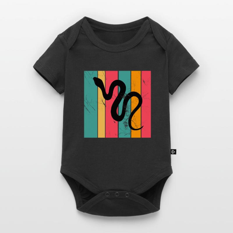 Snake Retro Reptile Python Gift idea Baby Premium short-sleeve bodysuit