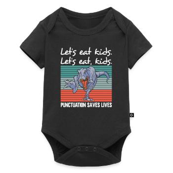 Dino Laisse manger les enfants Grammaire anglaise ponctuation - Body à manches courtes Premium Bébé - noir - Devant
