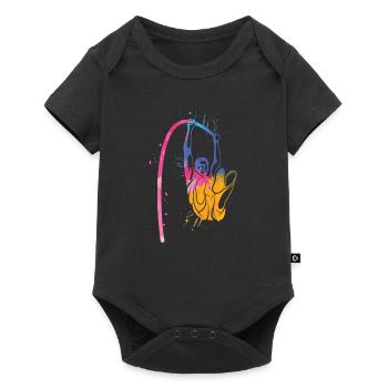 Saut à la perche éclaboussé coloré Saut à la perche - Body à manches courtes Premium Bébé - noir - Devant