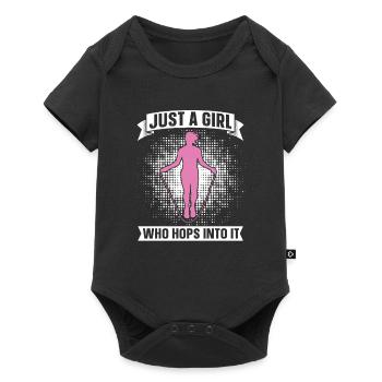 Juste une fille qui saute en sautant à la corde - Body à manches courtes Premium Bébé - noir - Devant
