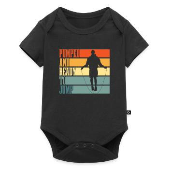 Vintage pompé et prêt à sauter à la corde - Body à manches courtes Premium Bébé - noir - Devant